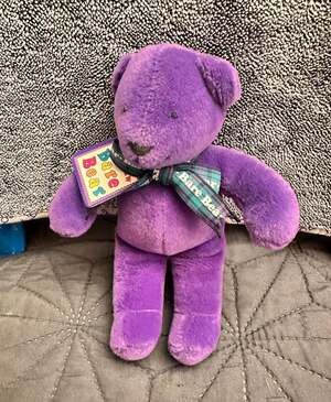 1992 North American Bear Co Bare Bear Purple Plush 7”